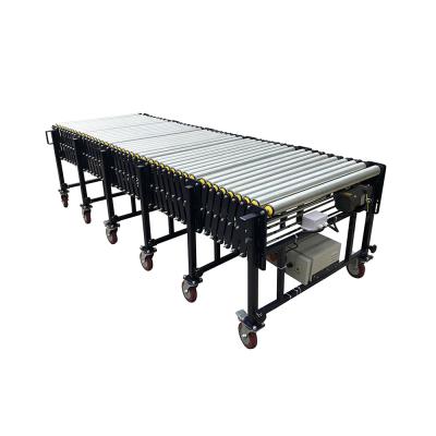 China Fire Resistant Flexible Telescopic Flexible Roller Conveyor Belt Conveyor Roller Loading Conveyor for sale