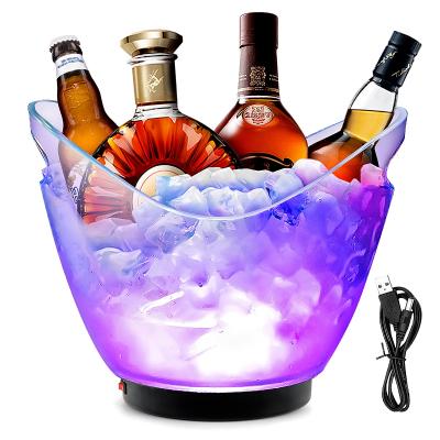 China Viable Cooler Factory 8L LED Ice Buckets Champagne Ice Bucket Wine Cooler Buckets for sale