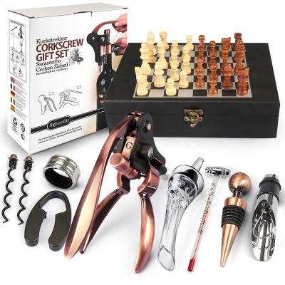 China Viable Amazon Factory Supply Wooden Box Wine Accessories Set Wine Corkscrew Opener Gift Set for sale