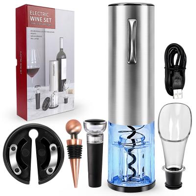 China Amazon Viable Hot Sale Electric Wine Bottle Opener Corkscrew Wine Accessories Bar Gift Set for sale