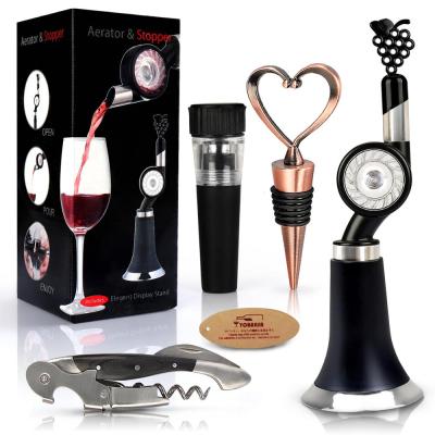 China Curator Wine Promotion 4 Pieces Wine Opener Gift Set Wine Accessory for sale