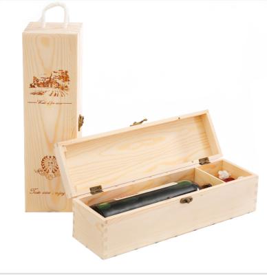 China Factory direct sales handmade wooden wine bottle box red wine gift box for sale