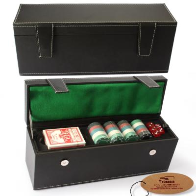 China Europe New Design PU Leather Wine Bottle Box Wine Storage Box with Chips and Die Set for sale