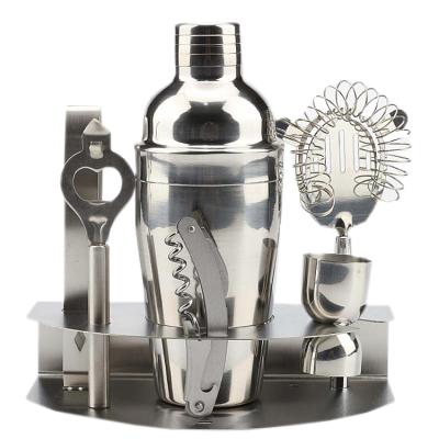 China Metal 350ml/550ml/750ml 7 Pieces Cocktail Shaker Set With Stand YOBANSA Bar Tool Kit for sale