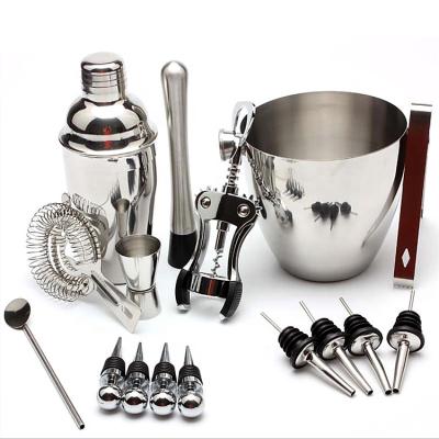 China Amazon Hot Sale 550ml/750ml Metal Cocktail Making Set Including Cocktail Shaker Ice Bucket for sale