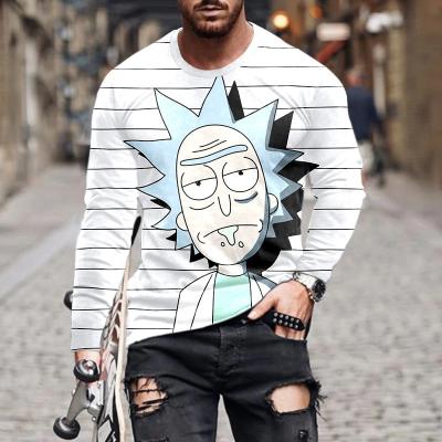 China Rick And Morty Casual Long Sleeve Round Neck 3D T-Shirt Print Mens Clothes for sale