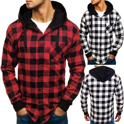 China Wholesale Fashionable Polyester/Cotton Over Size Buttons Up Big And Tall Custom Plaid Knit Mens Hoodies for sale