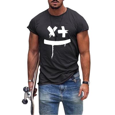 China 2022 Wholesales Casual Smiling Face Printing Round Neck Men's T-Shirt for sale