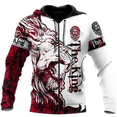 China 100% Polyester Autumn&Winter Lion Printing 2022 Long Sleeve Hoodies for sale