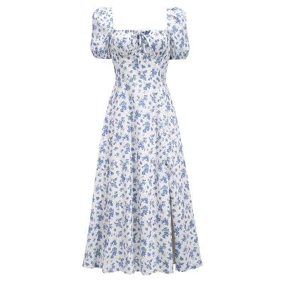 China 2022 Spring&Summer Wholesale Anti-wrinkle French Floral Printing Women's Dress for sale