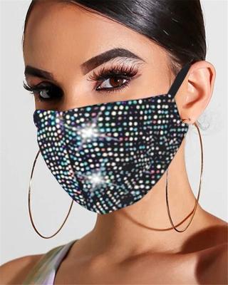 China SHIHAN luxury multi color stone amazon top selling rhinestone crystal invisible facemask print fashion nova free size for sale