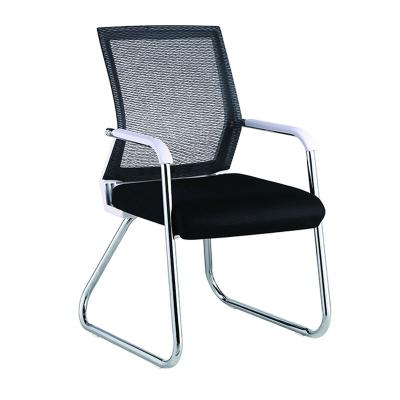 China China Modern Design Chrome Metal Arc Furniture Commercial Comfortable Ergonomic Legs Staff Medium Mesh Back Office Chairs Without Casters for sale