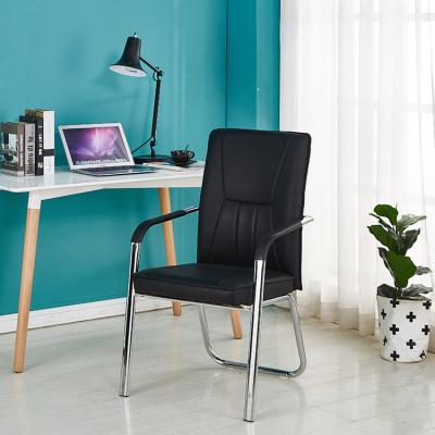 China Italian Classic Adjustable Leather High Back Armrest Computer Conference Seat Black Back Furniture Modern Design Office Desk Waiting Chair for sale