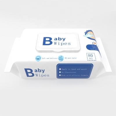 China Eco-Friendly Convenience 80pcs Custom Hypoallergenic Private Label Baby Cleansing Wet Cloth for sale