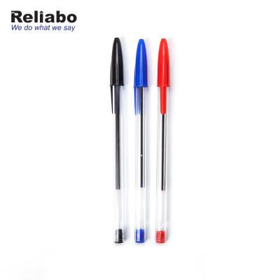 China Pen Reliabo Chinese Factory Customized Logo Plastic Recycled Transparent Ball Promotional Pen for sale