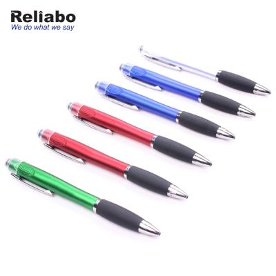 China Promotional Products Customized Tip Pen Promotional Pen Blue Pen Company Logo Plastic New China Point Pen Reliabo Led Light Ball Or Black for sale