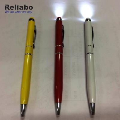 China Reliabo Unique Products Slim Point Pen Promotional Multifunctional Metal Led Flashlight Pen With Light for sale