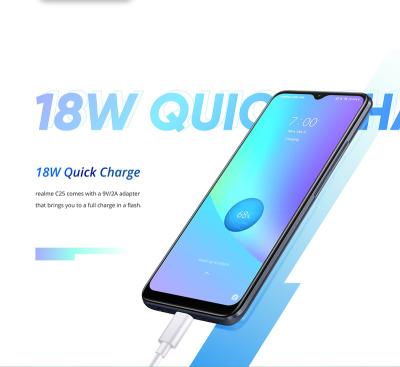 China Dual SIM Card Phone with Realme C25 Helio G70 Octa Core Version 4GB 64GB 6000mAh Battery Russian Smartphone 6.5