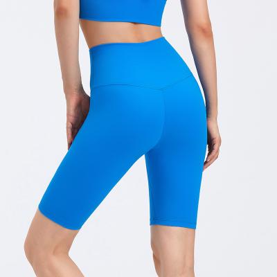 China New Breathable Sports Yoga Pants No Running Shorts Double Sided Frosted Yoga T-Line Capri Pants Women Fitness Elastic Slim Fit Midpants for sale