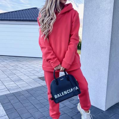 China Casual Women 2021 Autumn Winter Casual Wear 2 Piece Hoodie Set Joggers Pants Trousers Two Piece Set for sale