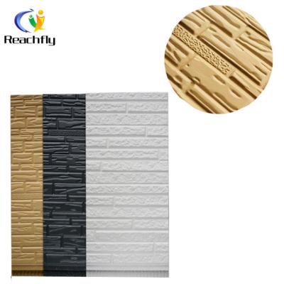 China Industrial Decorative 3D Sandwich Panel Exterior Wall 16mm PU Siding Polyurethane Cladding for sale