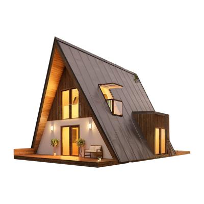 China Modern Prefab Steel Framing House A Frame Cabin Traingle Glamping House for sale