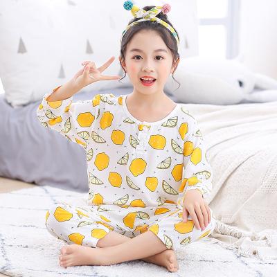 China Summer Cute Fresh Children Fiber Boys Sleepwear Two-Piece Squishy Pajamas Sets Clothes for sale