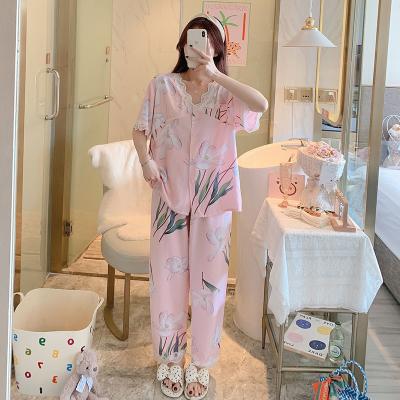 China QUICK DRY plus size pajamas women pijama set woman homewear female nightgowns sets drop sleepwear for sale