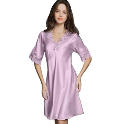 China Sexy QUICK DRY Solid Ladies Nightgown Sleepwear Women Girls Lady Nightgowns Sleepwear Pajamas Pijamas Nightgown for sale