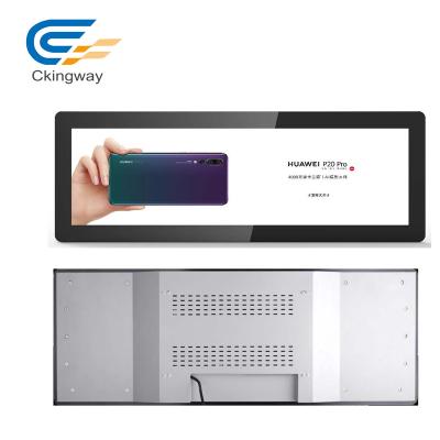 China Public transport stretched bar ultra thin tft lcd lcd advertising display screen with android OS for sale