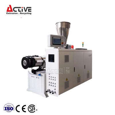 China SJSZ 65 Thread 132 Conical Twin Screw Extruder LDPE Filter Extruder for sale