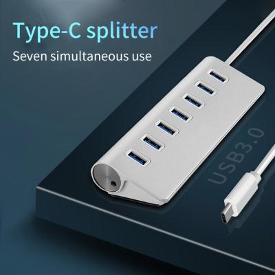 China New ABS Aluminum Alloy Plastic USB 3.1 Type-C to USB 3.0 HUB 7 USB3.0 Ports Splitter for MacBook Pro USB HUB Adapter d pc laptop for sale