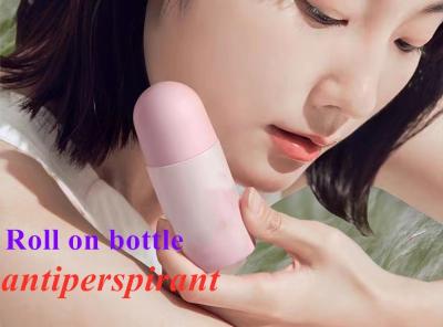 Cina Curved Shape Round Bottom portable Black Lip Tint Roller Bottle Perfume Container palm body odor underarm Roll on bottle in vendita