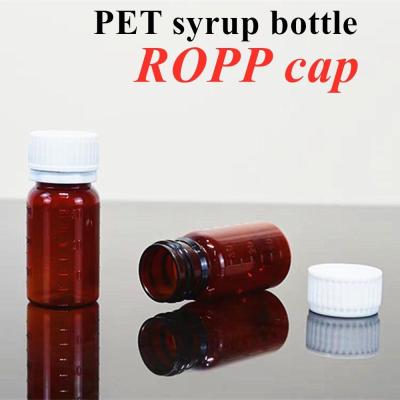 China 100 ml 120 ml 150 ml 200 ml Amber Round Farmaceutisch Huisdier orale vloeistof Hoest siroop Plastic fles met PP schroefdop Te koop