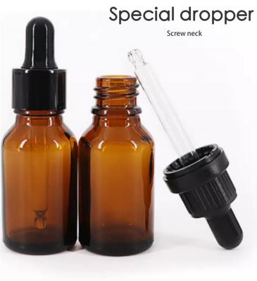 China 5ml 15ml 20ml 30ml 50ml Cosmetic Packaging Round plastic Collar Facial Essential Oil Amber Essential oil dropper bottle en venta