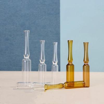 China 1ml 2ml 5ml ISO Standard Chinese Standard  Amber Transparent USP Type I Glass Ampoule for Pharma Injection zu verkaufen