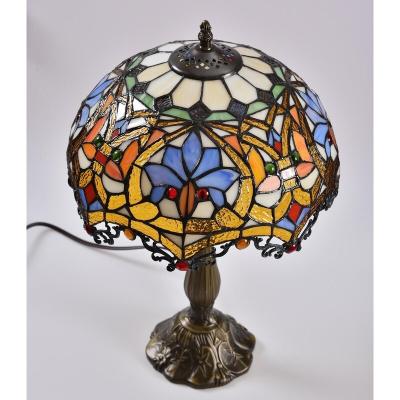 中国 9 Inch 12 Inch Mediterranean Handmade Stained Glass Decorative Lamp Living Room Dining Room Bar Glass Table Light 販売のため