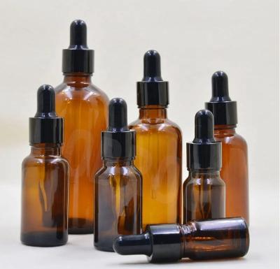 China 5ml 10ml 15ml 30ml 50ml 100ml serum bottle Amber Serum Essential Oil Bottles Glass Dropper Bottle for sale