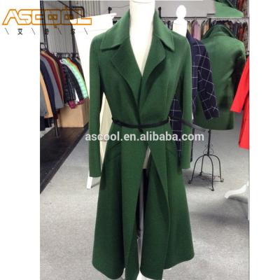 China New Stylish Women's Dishonest Cashmere Anti-Shrink Leather Organic Wool Coats for sale