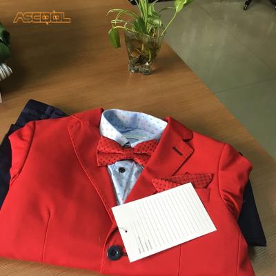 China High Quality Anti-Shrink Wholesale 3-7 Years Red Suit Shirt Pant Boy Kids Clothing Set for sale