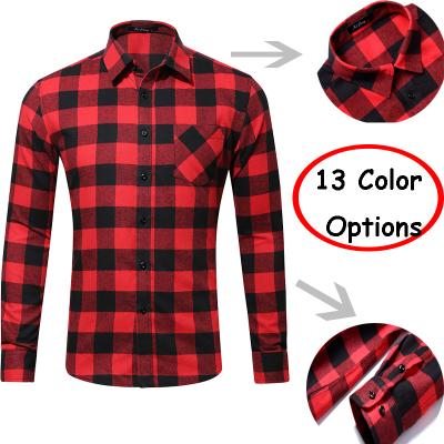 China Hot List Mens Pocket Size Amazon Success 2021 Breathable Flannel Spring And Autumn Plaid Shirt Men Formal Shirts for sale