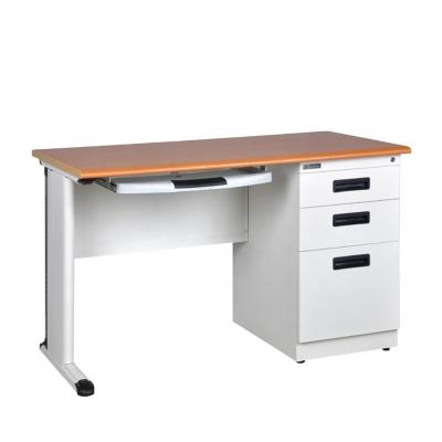 China Manufacture Adjustable Selling (Height) Steel Desk With Cabinet Metal Office Computer Executive Reception Table for sale