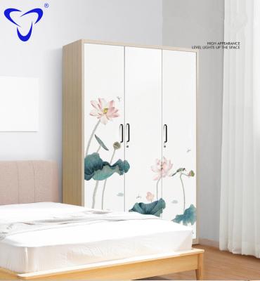 China Modern Multi-door wardrobe with decorative style cloakroom furniture 3 door metal locker metal_locker for sale