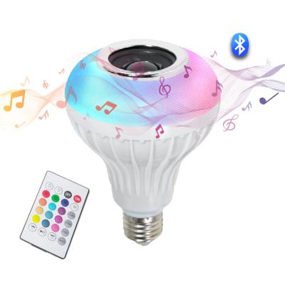 China Support bluetooths RGB music smart play with wireless remote bluetooth speaker 12W LED music light bulb music light bulb for sale