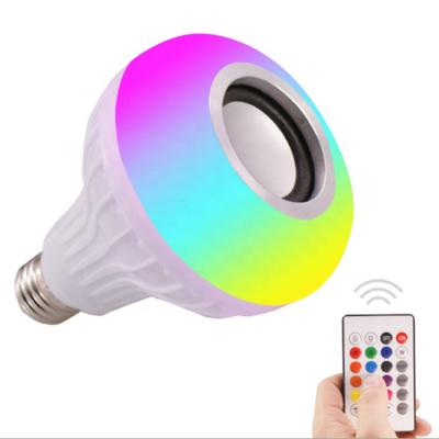 China Bluetooths/Music Player/Led Bulb Amazon Hot Selling E27 LED Light RGB Led Smart Bulb Remote Control Music Bulb Lamp for sale