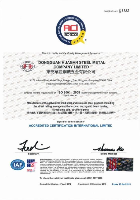 ISO 9001:2008 - Gainford Equipment (Dongguan) Limited