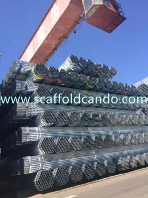 China 70 microns Hot dipped galvanized pipe, HDG scaffolding steel pipe, BS 1139 EN 39 48.3mm,3.0mm, 3.2mm, 3.25mmT with 6ML for sale