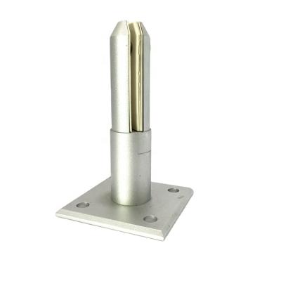 China Modern Aluminum Running Round Balusters Glass Spigots With Base Plate for sale