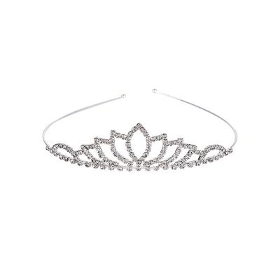 China Princess Wedding Bridal Tiara Crown Hair Accessories Headband Silver Color Rhinestone Crown Tiara High Quality Handmade Crystal Bridal Hair Accessories for sale