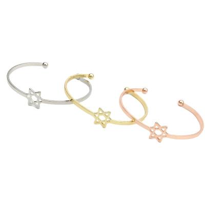 China Hot Sale Durable Bracelets Hollowed Out Six Pointed Alloy Star Shape Bracelets Lady Women's Yiwu Bracelet Wholesale Simple Popular for sale